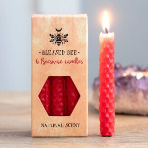 Set of 6 Red Beeswax Magic Spell Candles